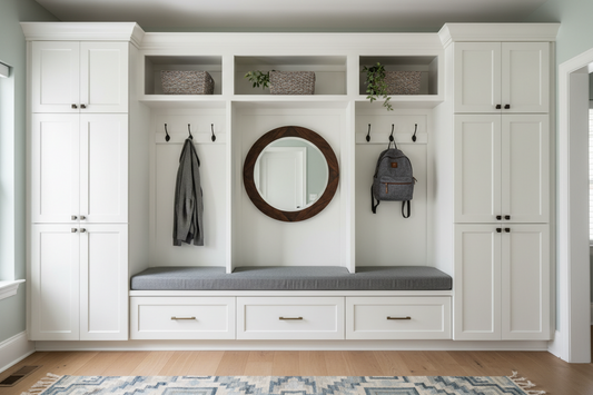 Built-In Mudroom Cabinets with Bench