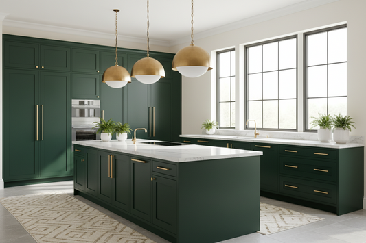 green kitchen cabinets