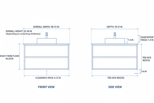 Modern Bathroom Vanity Dimensions: How to Choose Floating Vanity Sizes & Widths for a Stylish Bathroom