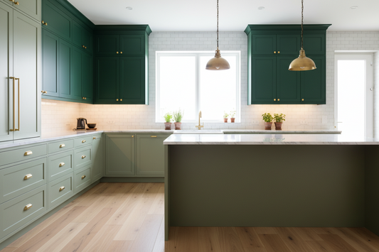 Green Cabinets in Kitchen