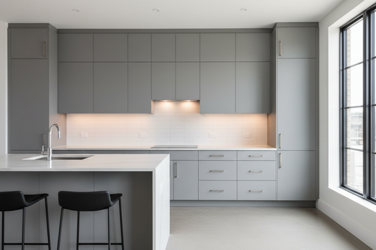 modern grey kitchen cabinets