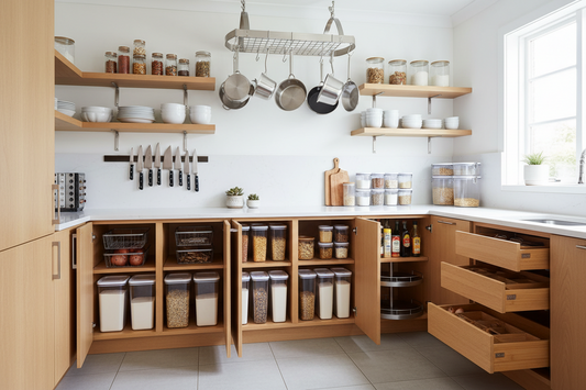 Space-Saving Kitchen Cabinet Storage