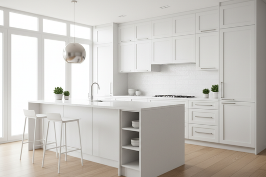 custom white kitchen cabinets